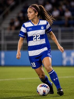 Under Armour Blue & White Striped Soccer Jersey #22